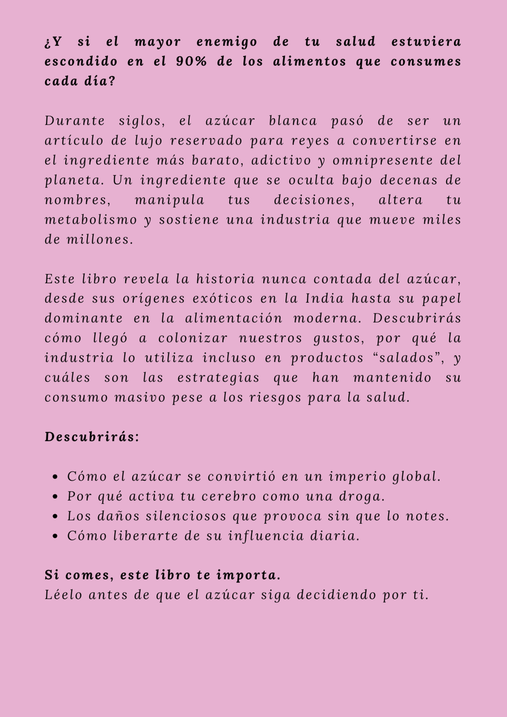 Azúcar blanca: dulce veneno