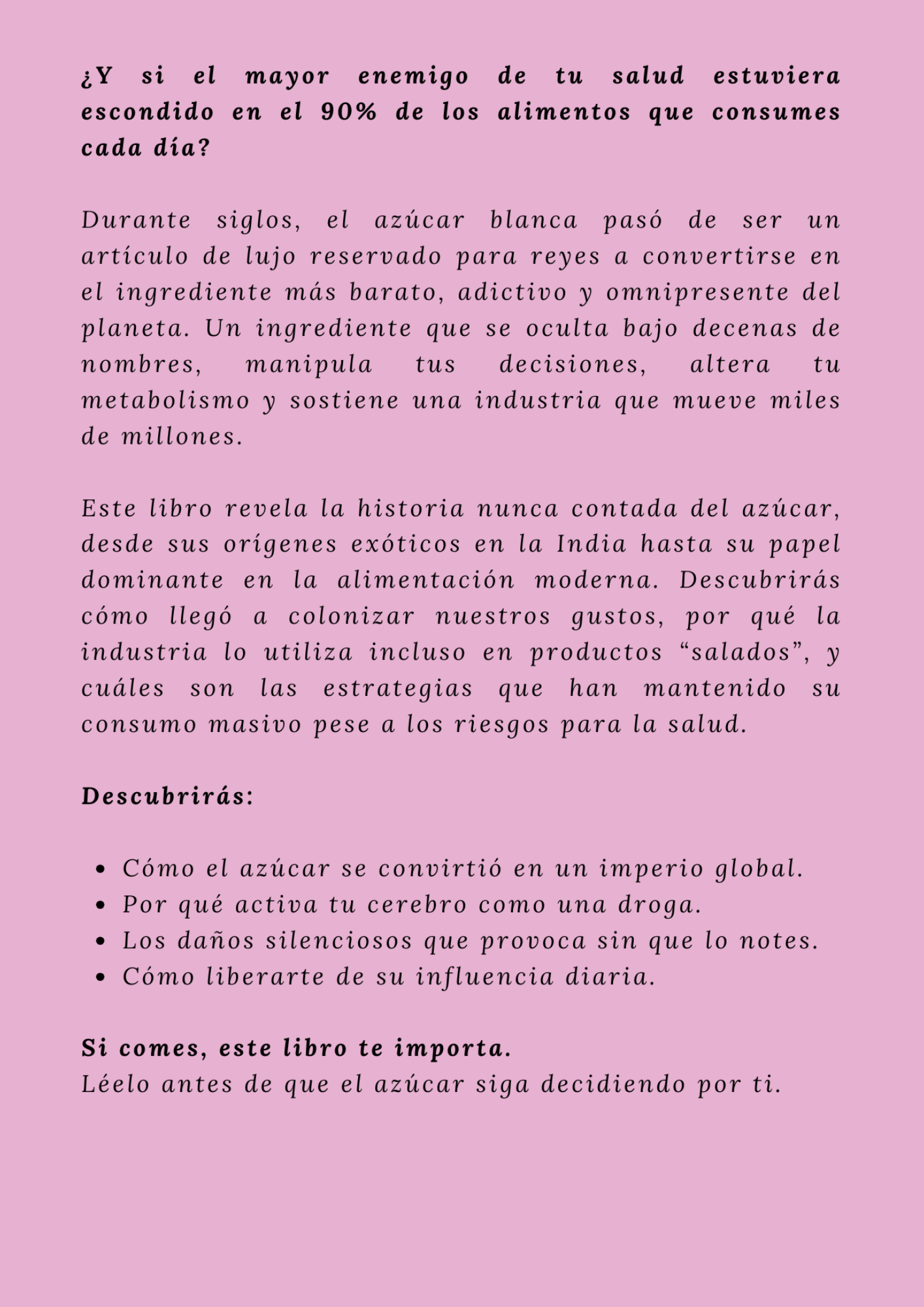 Azúcar blanca: dulce veneno